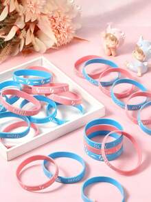 20pcs Gender Reveal Bracelets, Team Boy Silicone Wristbands And Team Girl Rubber Bracelets For Gender Reveal Ideas Party Supplies Baby Shower Decorations,Family Decorations Gifts,Birthday Decorations,Bachelorette Party Decorations,Wedding Decorations,Gender Reveal Decorations,Baby Shower Party Favors - Multicolor - View 8