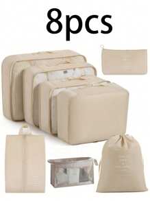 10-1 pièce Sacs de rangement pour voyage d'été, sacs cosmétiques portables imperméables, sacs de toilette multifonctions, sacs de rangement pour vêtements grande capacité, sacs de rangement polyvalents, sacs à main, sacs à chaussures, sacs de plein air, sacs de compression, sacs organisateurs de maquillage