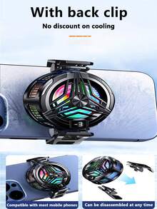 ABS半导体手机散热器，USB供电，三档风速可调，强磁吸附，无需电池。附赠游戏手指支架。 - 黑色 - 查看 7