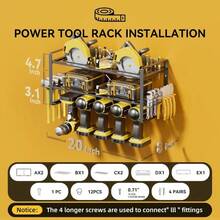 Power Tool Organizer Wall Mount - Sturdy Garage Storage Rack For Drills, Cordless Tools, And Hand Tools - Ideal For Workshop, Shed, Pegboard, Or Basement - 3-Tier Design With 5 Drill Holders, 20-Inch Length For Efficient Space Management And Easy Access To Your Essential Tools, Perfect For DIY Enthusiasts And Home Improvement Projects, Enhancing Organization And Productivity In Your Workspace, Great For Holiday Gift Giving And Seasonal Home Renovations.