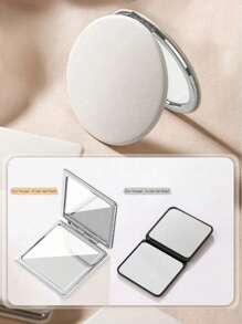 2pcs Double-Sided Foldable Makeup Mirror, Summer Portable Makeup Mirror For Women, PU Leather Travel Makeup Mirror, Minimalist Solid Color Handheld Folding Mirror, White Makeup Mirror, Beauty Makeup Tool,Makeup,Cheap,Room Decor,Vanity,Travel,Bedroom,Makeup Accessories,Mirror,Vanity Mirror,Mini Mirror,Compact Mirror,Mirror Small,Hand Mirror