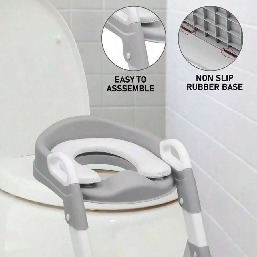 Children Toilet Seat & Ladder Toddler Training Step Up Easy Fold Down For Kids - 1 - View 1