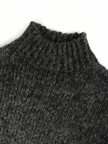 Knit Mix Áo len nữ dày dặn, cổ cao, tay dài, kiểu dáng thanh lịch, thiết kế họa tiết đồng xu cổ điển tinh tế, phù hợp cho mùa thu/đông, Giáng sinh, Lễ Tạ ơn, Năm mới và các ngày lễ khác, trang phục thường ngày thời trang, mùa tựu trường. - màu đen - Xem 10