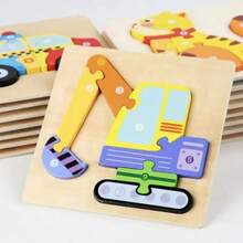 Jogo Quebra-cabeça Madeira Infantil Educativo Montessori Brinquedo Didático - Multicolorido - Visão 4