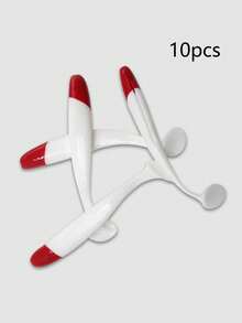 10 Pcs / Bag T-Tail Soft Bait Red Head White Bionic Bait Fishing Supplies - Set - View 5