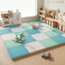 8块婴儿房地毯，30x30厘米彩色互锁泡沫拼图垫，带数字和字母，防滑婴儿爬行垫，适用于客厅、卧室、早教、婴儿学习和玩耍、泳池垫