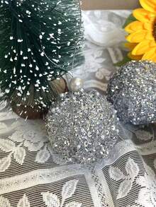 5pcs Christmas Decorations Set - Colorful Glitter Balls, Ribbon Bows Ornaments For Christmas Tree, Window Display, Halloween, Halloween Decoration - Multicolor - View 9