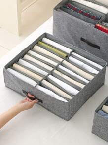1pc- Gray Fabric Drawer-Type Separate Storage Box, Clothes And Trousers Separate Storage Box, Which Can Be Used To Store And Organize Underwear, Trousers And Ties, And The Wardrobe Drawer Styles Are Layered And Arranged In Baskets.