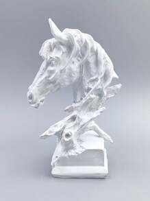 1 Stück Harz Pferdekopf Skulptur, kreative vintage Tier Themen dekorative Statue, geeignet für Heim Büro Dekoration, Wohnzimmer, Bar, Eingang, Harz Ornament, Handwerk, Büro, Garten und Geschenk, Geschenk für Pferdeliebhaber