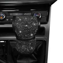 1pc Universal PU Leather Gear Shift Knob Cover, Faux Crystal Rhinestone Decor, Elegant Car Interior Dust-Proof Gear Shift Sleeve, Fashionable Car Accessory, Automotive Essential - one-size - View 13