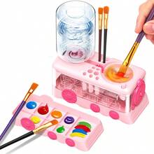 Color Random – Paint Brush Cleaner With Paint Tray, Upgraded 6-In-1 Painting Tool With Drain And Brush Holder, Water Circulation Brush Cleaner For Acrylic, Watercolor, And Water-Based Paints Back To School,Back To School,School Supplies - Multicolor - View 9