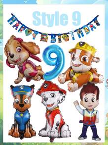 Paw Patrol Dog Patrol Geburtstags-Themen-Set, Ryder Archi Daily Flauschiger Aluminiumfolie Luftballon Kombination, Paw Patrol Geburtstags-Party Dekorationsartikel