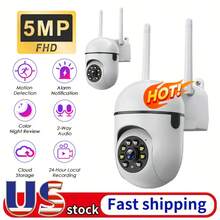 5MP Smart Home Security Camera Wireless With Color Night Vision, Two-Way Audio, Motion Tracking And App Control - Trắng 2 cái - Xem 1