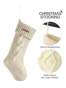 1pc Customized Text Fireplace Decor Socks, Home Bedroom Decoration Craft - Multicolor - View 5