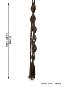 Long Braided Ponytail Extension With Hair Tie Straight Wrap Around Hair Extensions Ponytail Natural Soft Synthetic Hair Piece For Women Daily Wear