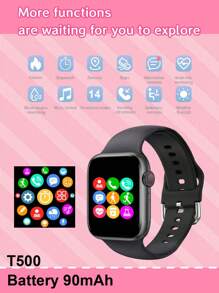 1 pieza Correa de silicona para reloj inteligente deportivo adecuado para adolescentes, pantalla táctil grande de 1.44", marcación/respuesta de llamadas, conteo de pasos, quema de calorías, múltiples modos deportivos, alarma, alertas de llamadas y mensajes, compatible con Android e iOS, adecuado para regalos, deportes, escuela, fiestas, con múltiples opciones de correa, batería de 90mAh/220mAh