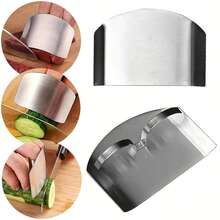 Stainless Steel Finger Protector Double Fit Protection Shield 2 Fingers Slicing Cutting Chopping Vegetables Fruit Meat - 不銹鋼 - 查看 10