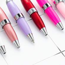 1-5pcs Colorful Creative Cute Metal DIY Bead Mini Short Glittering Crystal Diamond Pen With Key Ring,Office Portable Pocket Pens With Beaded ,Lobster Clasp Keychain Ballpoint Pendant Pens For DIY, Could Hang On Schoolbag Or Handbag ,Suitable For Office ,Students,Girls,Lady ,Women,Gift For Party Favors ,Brthday , Prizes,Valentines'Day,Teachers'day,Back To School