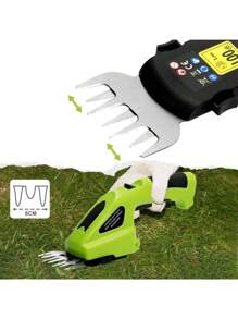 Taille-haies et tondeuse à gazon sans fil, lames en alliage de titane, rechargeable USB, outil de jardinage portatif, cisailles et coupe-herbe, décoration de jardin extérieur avec fond de décoration de vacances (batterie intégrée 2000 mAh)