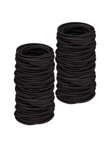 200/100/50/30/20 Pieces Black Hair Ties For Thick And Curly Hair Ponytail Holders Hair Elastic Suitable For Daily Life Hair, Tie Hair, Christmas Make-Up, Bride Make-Up, Outdoor Hair, Shower And Elastic Band Hair Rubber Bands Hair Rope ,Party ,Home,Skincare Accessories
