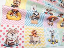 Lalikul Fabrics Dogs. Cotton Charm Packs, Fat Quarters Bundles, 42 Different Motifs. Ideal For Quilts, Sewing, Blankets, And I Spy Games For Kids, 36" X 31" Continuous Panel - White - View 4