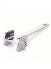 1pc Stainless Steel Meat Tenderizer, Double-Sided Meat Hammer, Steak Hammer, Kitchen Utensil, Meat Tenderizing Tool, Suitable For Picnics, Travel, Camping, Barbecues - Metal Material
