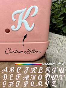 Custom Letter Charms For Decorative Letter Charms Alphabet Lettering Accessories Charms Insert Alphabet Lettering Accessories For Handbag Beach Tote Personalized 3D Printed Decorative A-Z Alphabet Letters Rubber Bag Rubber Tote Pin Beach Accessories Rubber Beach Bag