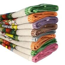 Set Of 10 Uni Printed Dishcloth Napkin With Hem And Clip Reinforced Stitching - 白色 - 查看 1