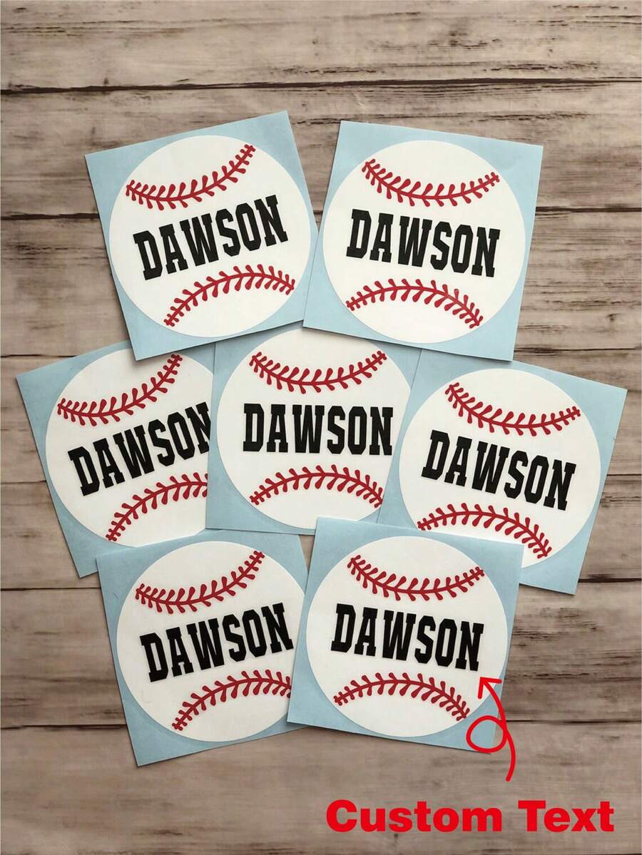 个性化棒球贴花 * 乙烯基棒球贴花 * 个性化棒球贴纸 * 休息区桶贴花 * 休息区桶贴纸 - 彩色 - 查看 1