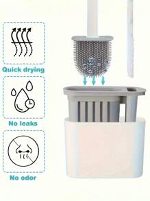 1Set Of 2 Toilet Brushes And 1 Sealed Toilet Seat Box, Wall-Mounted Toilet Brush, Silicone Soft Toilet Brush Head, Long Handle Toilet Brush, Multi-Functional Household Brush Bathroom Decor Summer