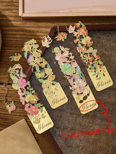 Customized Text/Logo Floral Hollow Metal Bookmarks, Flower Series, Back To School Gift, Gift For Teacher/Friend, Office/Student Reading Bookmark, Motivational Learning Gift,Multi-Functional,Ornamental,Reusable,Modern,Colorful,Cute,Vintage,Cartoon,Kawaii,Custom,Personalized,Unique,Customized,Workers,Clients,Students,For Business/Work/Office,For School,Multi-Functional,Ornamental,Reusable,Modern,Colorful,Cute,Vintage,Cartoon,Kawaii,Custom,Personalized,Unique,Customized,Workers,Clients,Students,For Business/Work/Office,For School,Office & School Supplies,Xmas Decoration,Office Décor