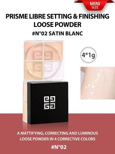  GIVENCHY [Mini] PRISME LIBRE MATTFINISH & ENHANCED RADIANCE LOSER PUDER 4 In 1 Harmonie Nr. 2 4*1g / Für helle Hauttöne / Prisme Libre Lose Puder bietet eine Harmonie aus vier Nuancen, die mattiert / Der ikonische Lose Puder mit 4-Farbkorrektur / Neue ultra-feine illuminierende Finishpuder mit 24-Stunden strahlender Optik, 12-Stunden Halt und ganztägiger Ölkontrolle