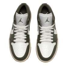 Nike 女款 Air Jordan 1 低帮篮球鞋，减震，健身训练运动鞋，跑步鞋，DC0774-122 - 帆白/中橄欖綠/椰奶色 - 查看 4