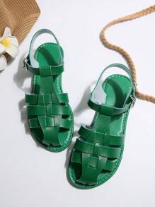 New Woven Retro Pig Cage Sandals For Women, Flat, Fashion, Versatile, Summer