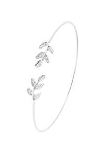 1 件镀金（0.03μm 厚度）叶形锆石开口袖口手链