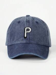 1pc Unisex Outdoor 26 Letter Embroidered Washed Adjustable Baseball Cap, Sun Protection Casual Hat Suitable For Spring, Autumn, Travel, Beach, Vacation, Youth Y2K Style - Navy - View 25