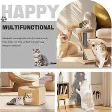 Protector de muebles contra arañazos de gato, esterilla adhesiva disuasiva contra arañazos de gato para muebles, protector contra arañazos de gato para paredes, suelo y alfombras con dispositivo de fijación - Caqui - Ver 6