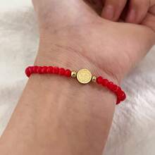 1pc Cut Surface Bead Cross Bracelet Stretch Jewelry Beaded Crystal Bracelets For Women Gift