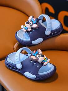 Zapatillas para niños, sandalias antideslizantes con diseño lindo de cachorrito para niños para usar dentro de la casa o en la ducha para niños pequeños