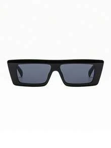 1pc Classic Men Black Square Frame Fashion Glasses For Cool Outdoor Casual Travel Daily Party Accessories - 黑色 - 查看 3