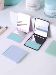 1pc Simple Bathroom Makeup Mirror, Portable Desktop Vanity Mirror, Office Desk Stand Mirror, Handheld Cosmetic Mirror, Adjustable Tabletop Mirror, Student Dormitory Dressing Table Mirror, Home Decoration, Room Decoration, Bathroom Accessory Valentine DAY, Bathroom Accessories Back To School