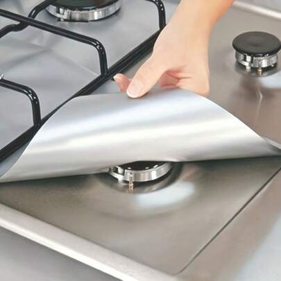6pcs Set Washable Gas Stove Protector Mat, Oil Resistant, Heat Resistant, Gas Stove Top Cover Pad