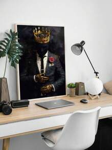 1pc African American Wall Art Kings And Queens Canvas Prints Woman Poster Gold Crown Painting Home Wall Decor Unframed