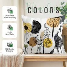 4 Stücke abstraktes Blumen- und Baumprint Kissenbezug Set, einseitig Muster
