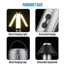 1 PC Telescoping Dimmable USB Rechargeable LED Camping Light With Multi-Mode, Push Button Control, Wall/Table Mount, Removable Shade For Camping, Hiking, Emergencies