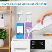 2 Packs Laundry Detergent Dispenser,54oz Fabric Softener Dispenser,Plastic Liquid Laundry Detergent Container,Laundry Detergent Organizer For Laundry Room Organization With Labels - Multicolor - View 2