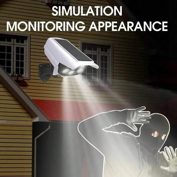 1pc Solar Powered Remote Controlled Motion Sensor Camera Security Light Outdoor Wall Lamp