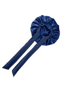 Chapeau rond à large bord pour dame avec nœud papillon en ruban simulé en soie, élastique. Bonnet de sommeil/attache-cheveux respirant et lisse antidérapant, convenant pour la vie quotidienne familiale, la beauté et la coiffure