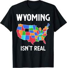Camiseta "La teoría de la conspiración de que Wyoming no existe no es real" - Negro - Ver 1
