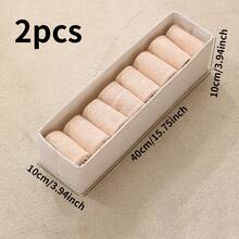 1/2 件折叠式织物收纳盒，带透明窗口，可折叠亚麻混纺服装和牛仔裤收纳盒，客厅玩具及杂物收纳箱 - 白色 - 查看 13